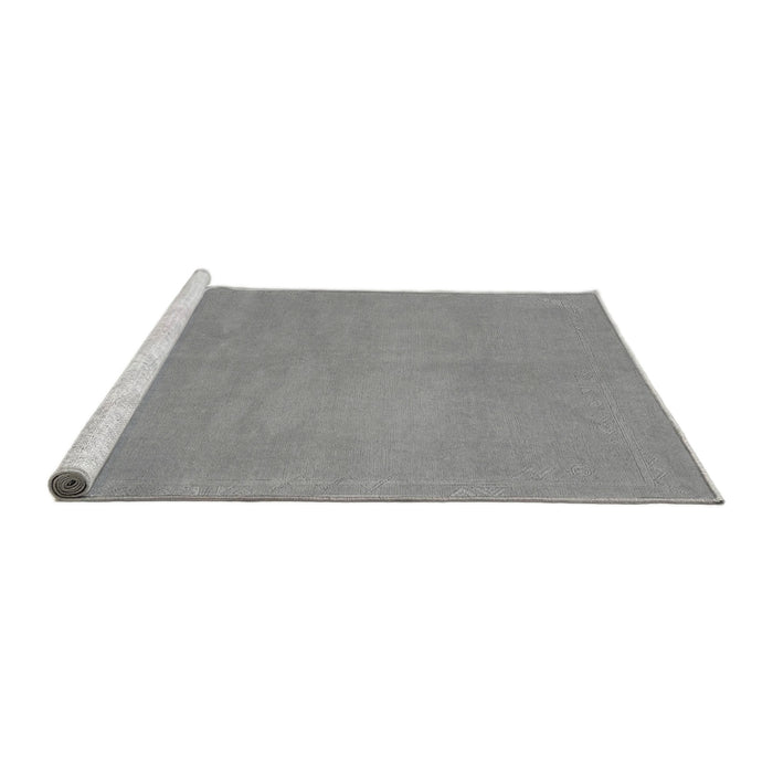 Sideview of Machine Washable Abstract Gray Modern Rug, wshabs3151gry