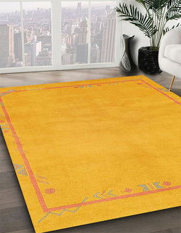 Abstract Orange Modern Rug in Family Room, abs3151