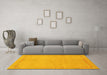 Machine Washable Abstract Yellow Modern Rug in a Living Room, wshabs3151yw