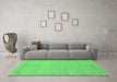 Machine Washable Abstract Emerald Green Modern Area Rugs in a Living Room,, wshabs3151emgrn