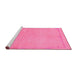 Sideview of Machine Washable Abstract Pink Modern Rug, wshabs3151pnk