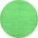 Round Abstract Emerald Green Modern Rug, abs3151emgrn