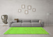 Machine Washable Abstract Green Modern Area Rugs in a Living Room,, wshabs3151grn