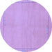 Round Abstract Blue Modern Rug, abs3151blu