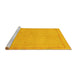 Sideview of Machine Washable Abstract Yellow Modern Rug, wshabs3151yw