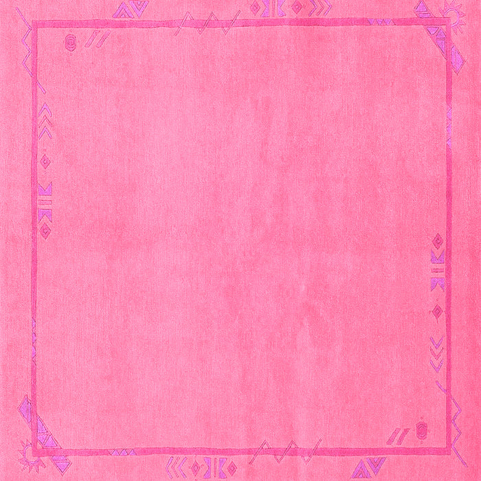 Square Machine Washable Abstract Pink Modern Rug, wshabs3151pnk