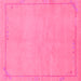 Square Machine Washable Abstract Pink Modern Rug, wshabs3151pnk