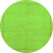 Round Abstract Green Modern Rug, abs3151grn