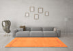 Machine Washable Abstract Orange Modern Area Rugs in a Living Room, wshabs3151org