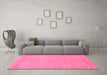 Machine Washable Abstract Pink Modern Rug in a Living Room, wshabs3151pnk