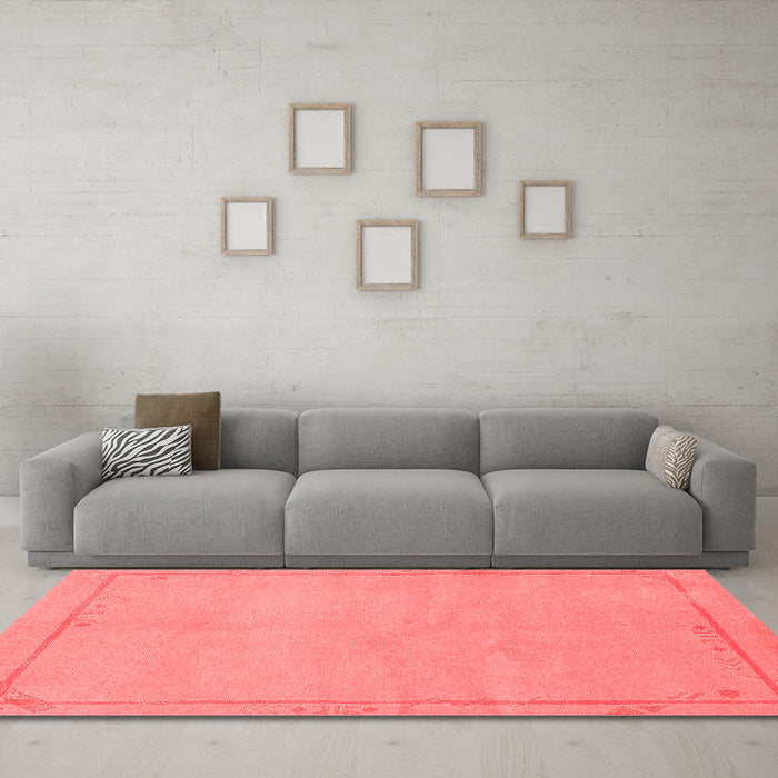Modern Red Washable Rugs