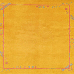 Square Abstract Orange Modern Rug, abs3151
