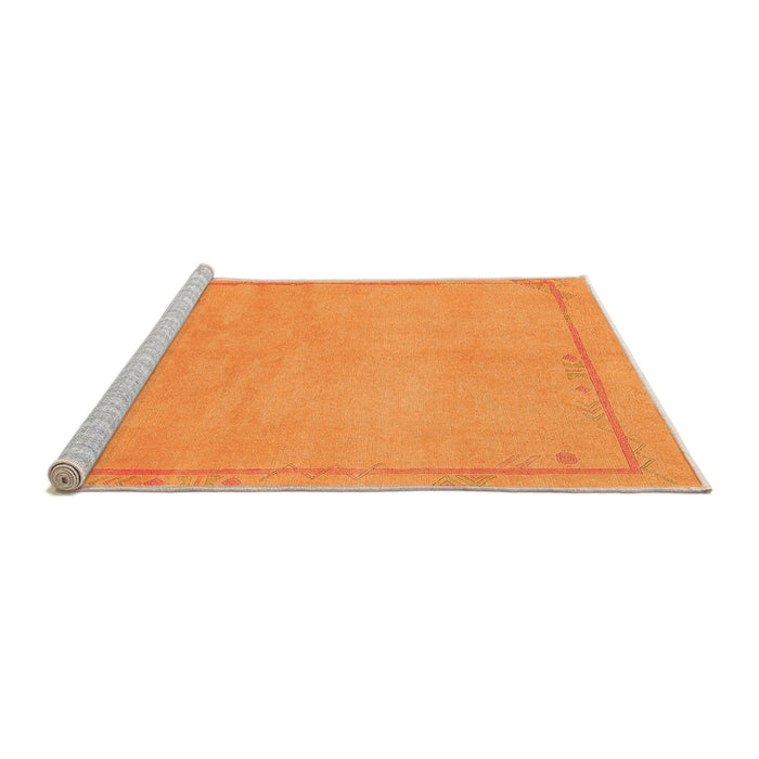 Sideview of Machine Washable Abstract Orange Modern Area Rugs, wshabs3151org