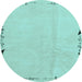 Round Solid Light Blue Modern Rug, abs3152lblu