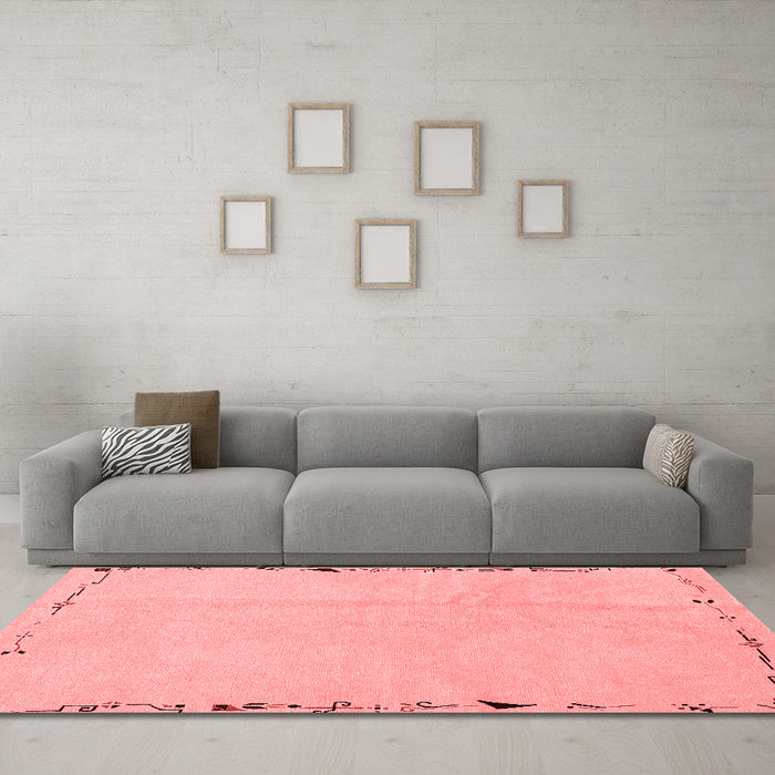 Modern Red Washable Rugs