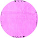 Round Solid Purple Modern Rug, abs3152pur