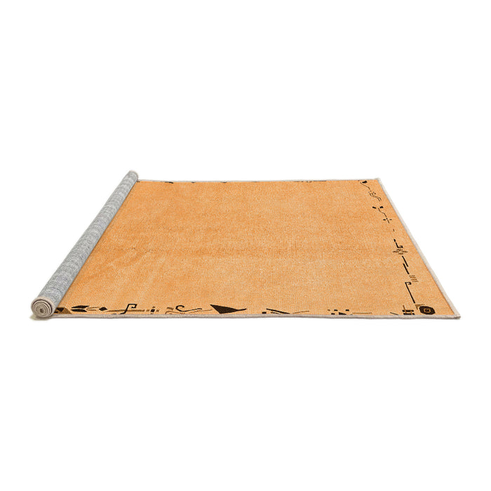 Sideview of Machine Washable Solid Orange Modern Area Rugs, wshabs3152org