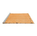 Sideview of Machine Washable Solid Orange Modern Area Rugs, wshabs3152org