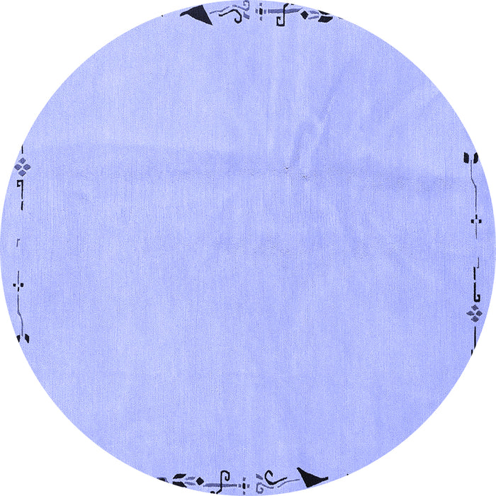 Round Solid Blue Modern Rug, abs3152blu