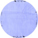 Round Solid Blue Modern Rug, abs3152blu