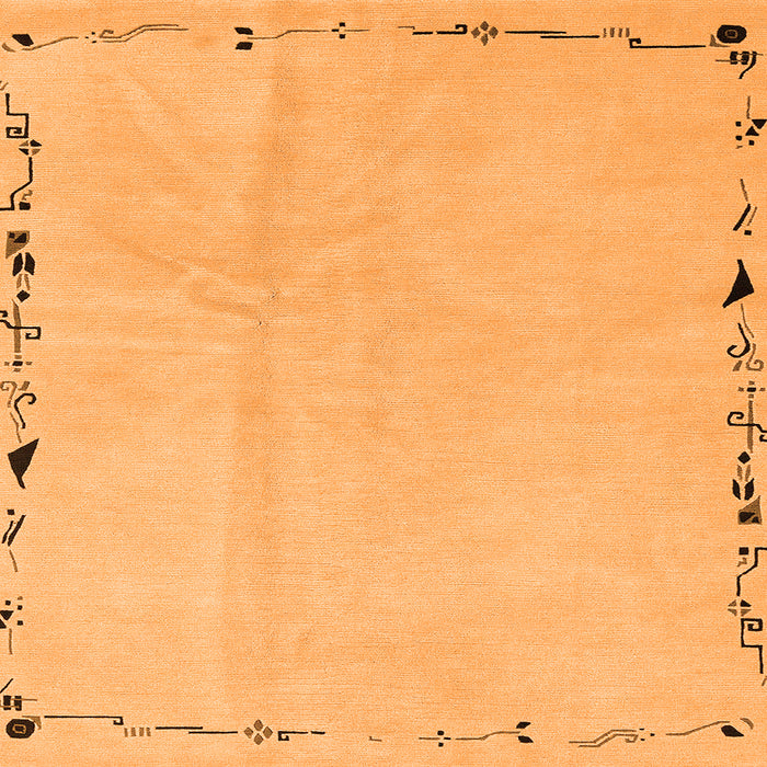 Square Solid Orange Modern Rug, abs3152org