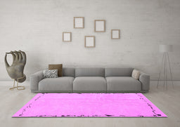 Machine Washable Solid Purple Modern Area Rugs in a Living Room, wshabs3152pur