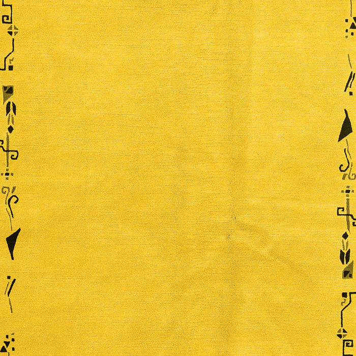 Machine Washable Solid Yellow Modern Rug, wshabs3152yw