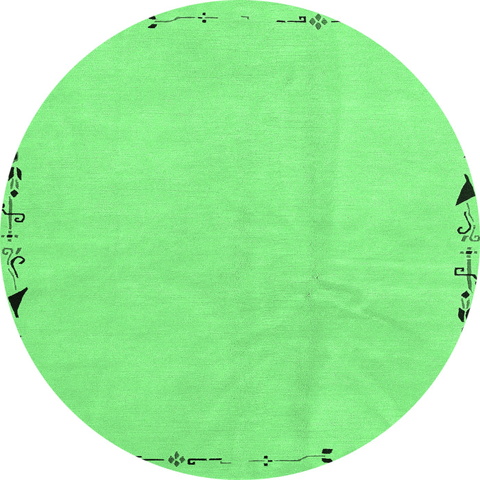 Round Solid Emerald Green Modern Rug, abs3152emgrn