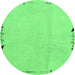 Round Solid Emerald Green Modern Rug, abs3152emgrn