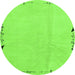 Round Solid Green Modern Rug, abs3152grn