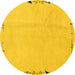 Round Solid Yellow Modern Rug, abs3152yw