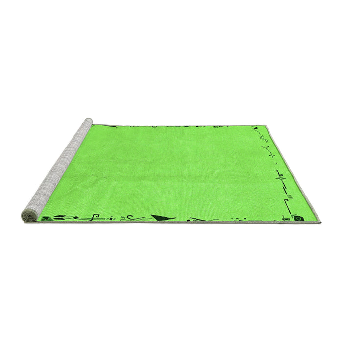 Sideview of Machine Washable Solid Green Modern Area Rugs, wshabs3152grn