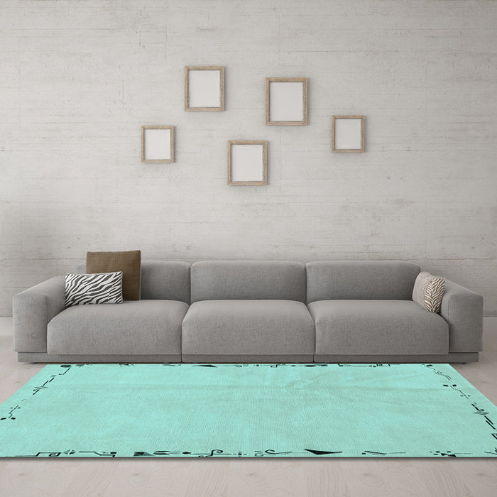 Machine Washable Solid Light Blue Modern Rug in a Living Room, wshabs3152lblu