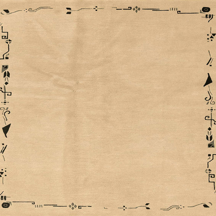 Square Abstract Yellow Solid Rug, abs3152