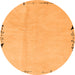 Round Solid Orange Modern Rug, abs3152org