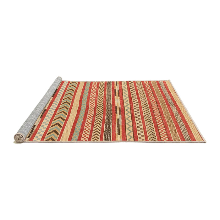 Sideview of Machine Washable Abstract Fire Red Rug, wshabs3153