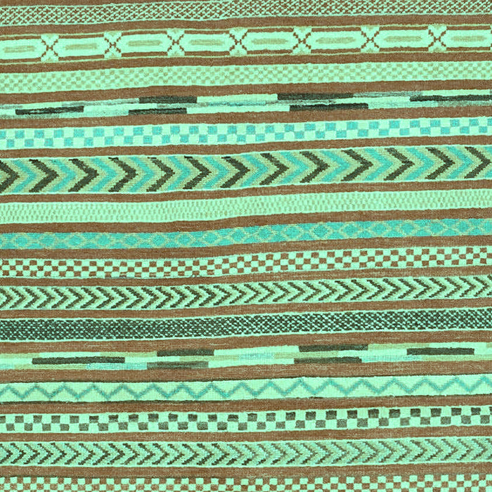 Machine Washable Abstract Turquoise Modern Area Rugs, wshabs3153turq