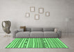 Machine Washable Abstract Emerald Green Modern Area Rugs in a Living Room,, wshabs3153emgrn