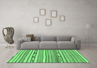 Machine Washable Abstract Emerald Green Modern Rug, wshabs3153emgrn