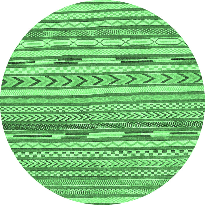 Round Abstract Emerald Green Modern Rug, abs3153emgrn