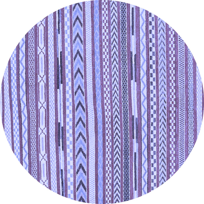 Round Abstract Blue Modern Rug, abs3153blu