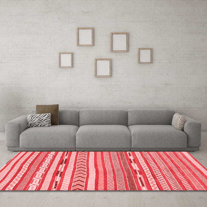 Modern Red Washable Rugs