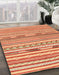 Machine Washable Abstract Fire Red Rug in a Family Room, wshabs3153