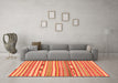 Machine Washable Abstract Orange Modern Area Rugs in a Living Room, wshabs3153org