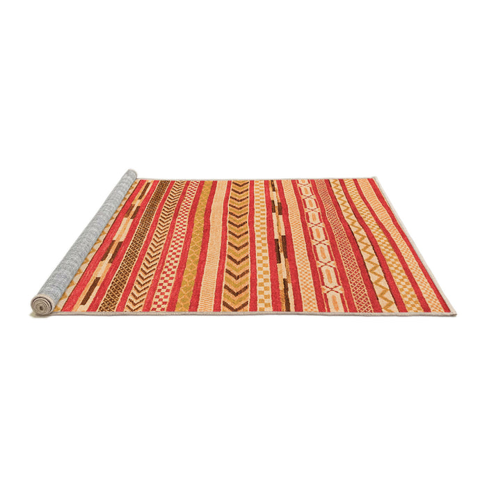 Sideview of Machine Washable Abstract Orange Modern Area Rugs, wshabs3153org