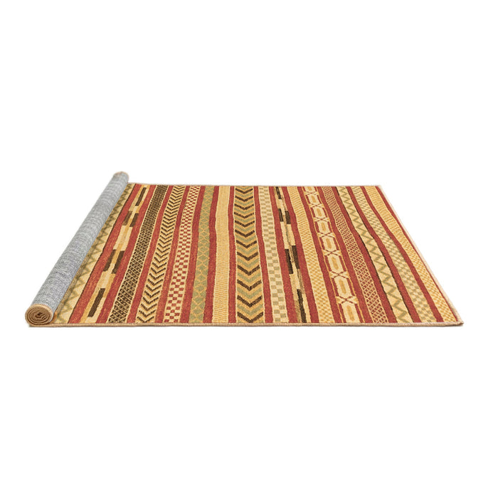 Sideview of Machine Washable Abstract Brown Modern Rug, wshabs3153brn
