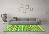 Machine Washable Abstract Green Modern Rug, wshabs3153grn