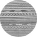 Round Machine Washable Abstract Gray Modern Rug, wshabs3153gry