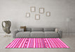 Machine Washable Abstract Pink Modern Rug in a Living Room, wshabs3153pnk