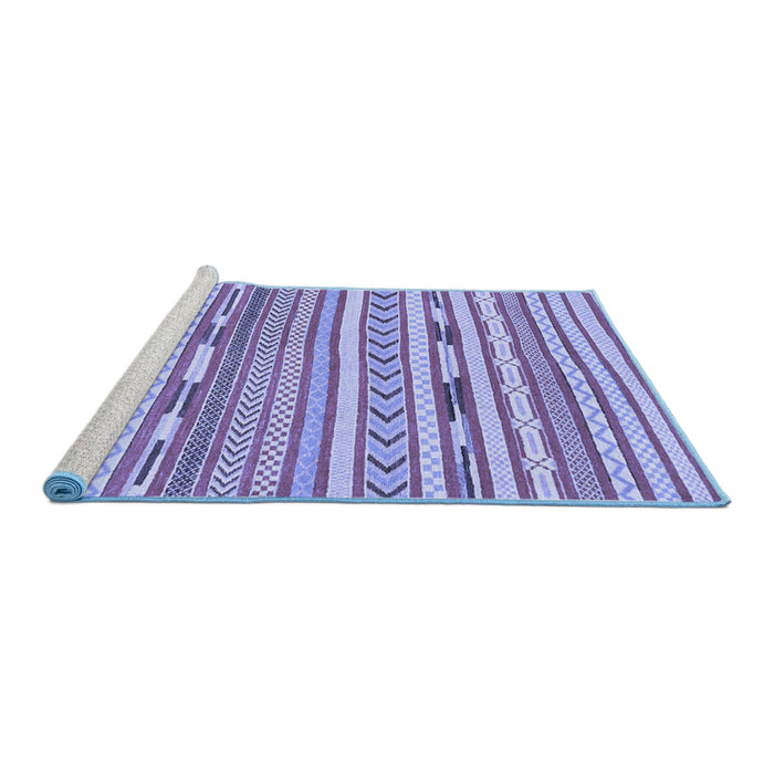 Sideview of Machine Washable Abstract Blue Modern Rug, wshabs3153blu